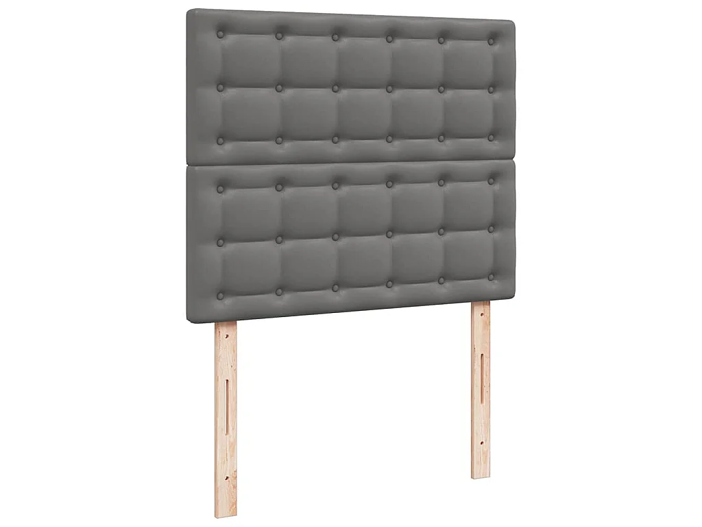 Sommier à lattes de lit matelas LED gris 120x190 cm similicuir