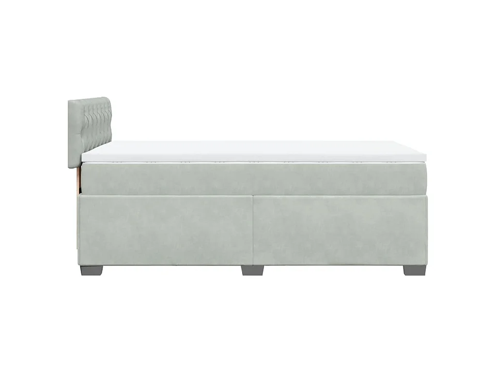 Boxspring met matras fluweel lichtgrijs 90x190 cm