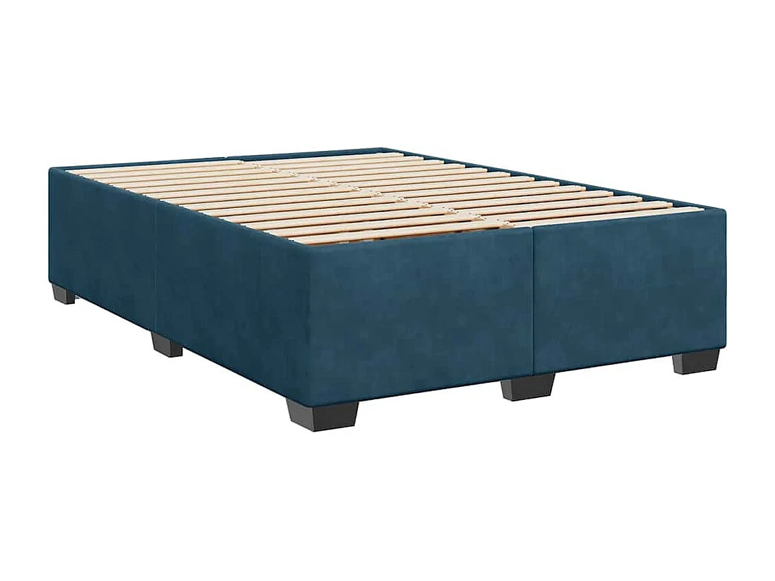 Giroletto a Molle con Materasso Blu 140x200 cm in Velluto