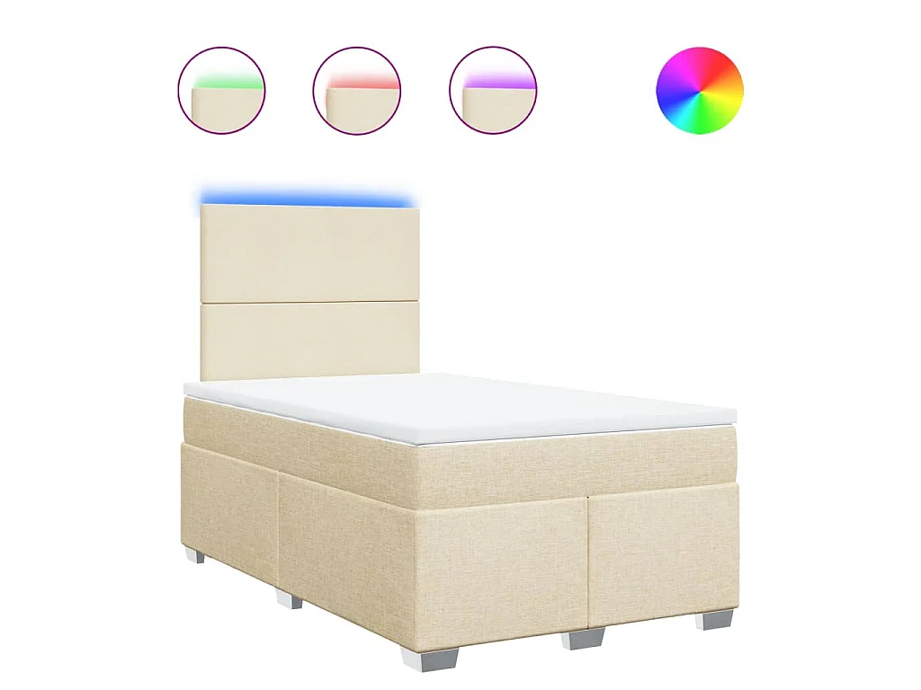 Boxspring met matras stof crèmekleurig 120x190 cm