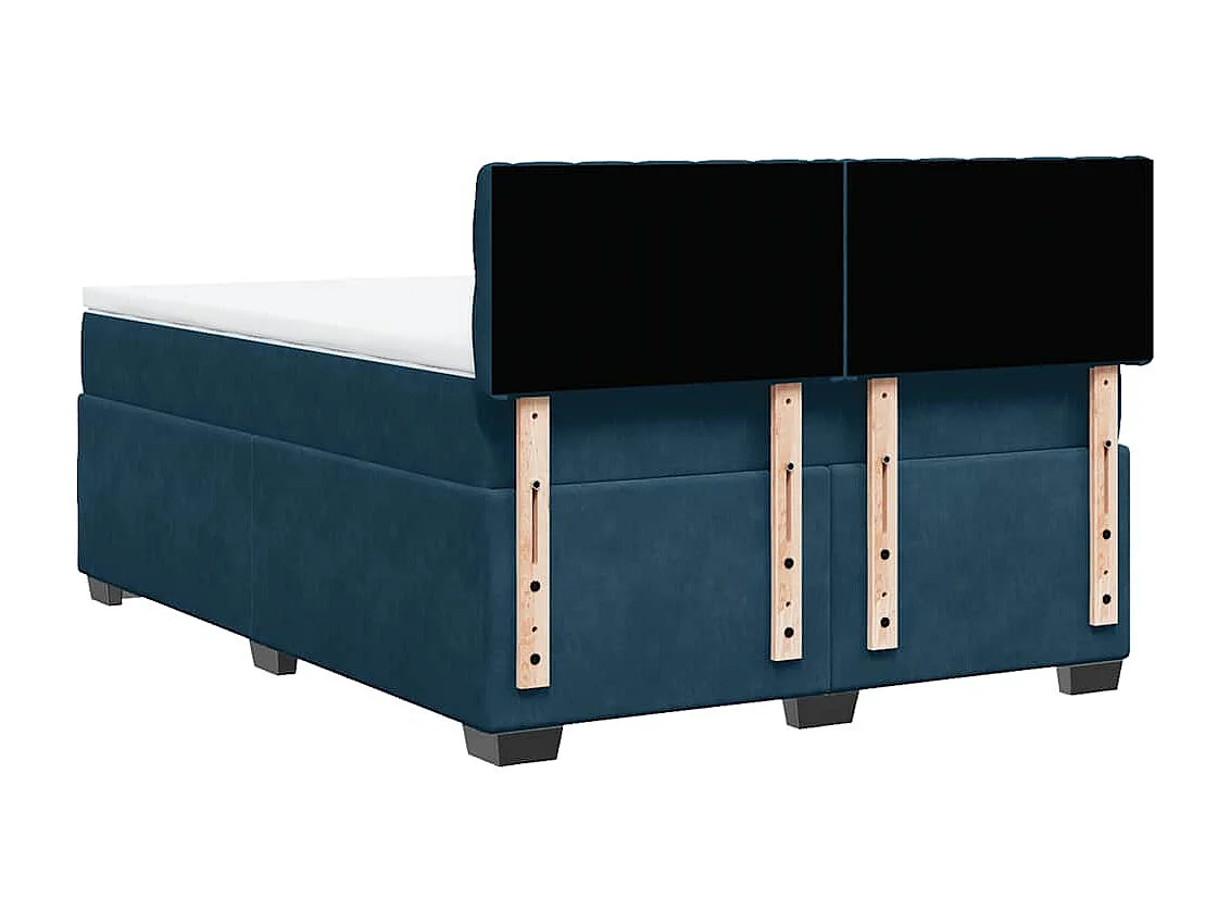 Boxspringbett mit Matratze Dunkelblau 140x200 cm Samt