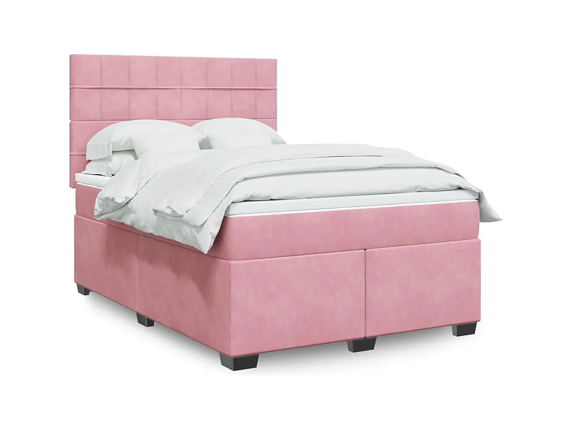 Sommier à lattes de lit avec matelas Rose 160x200 cm Velours