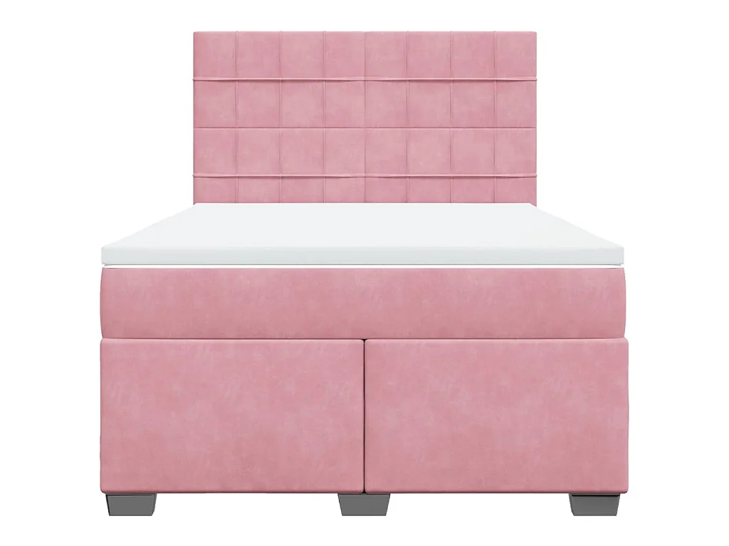 Boxspringbett mit Matratze Rosa 160x200 cm Samt