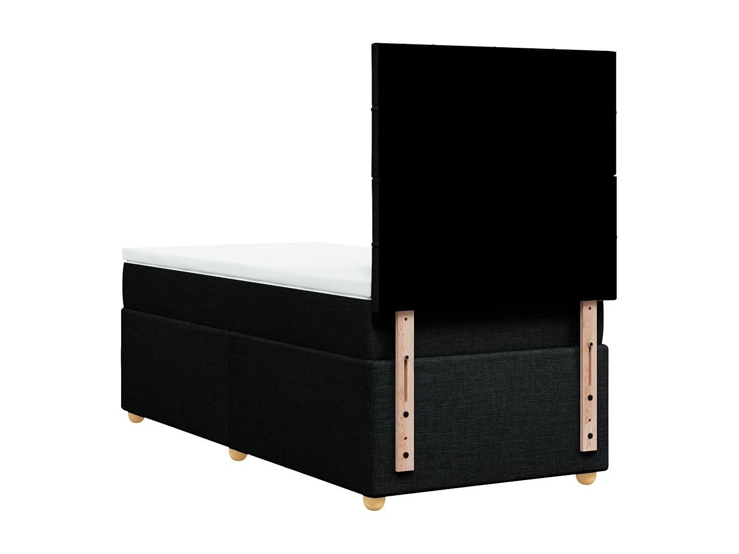 Cama com molas/colchão 90x190 cm tecido preto