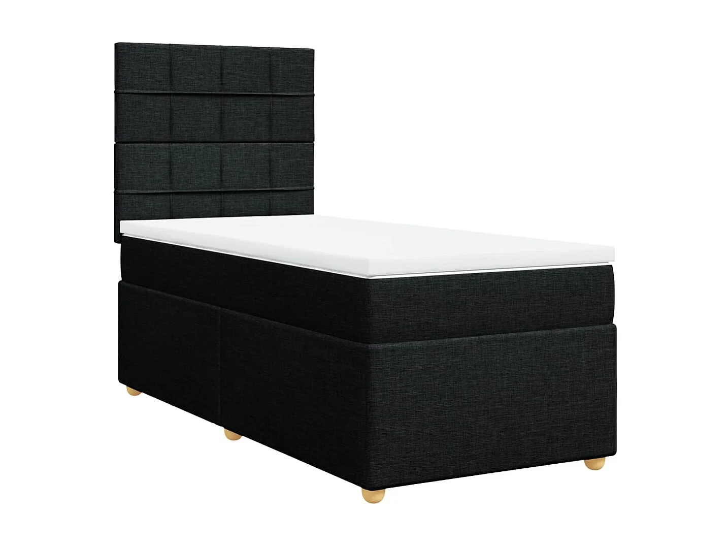 Boxspring met matras stof zwart 90x190 cm