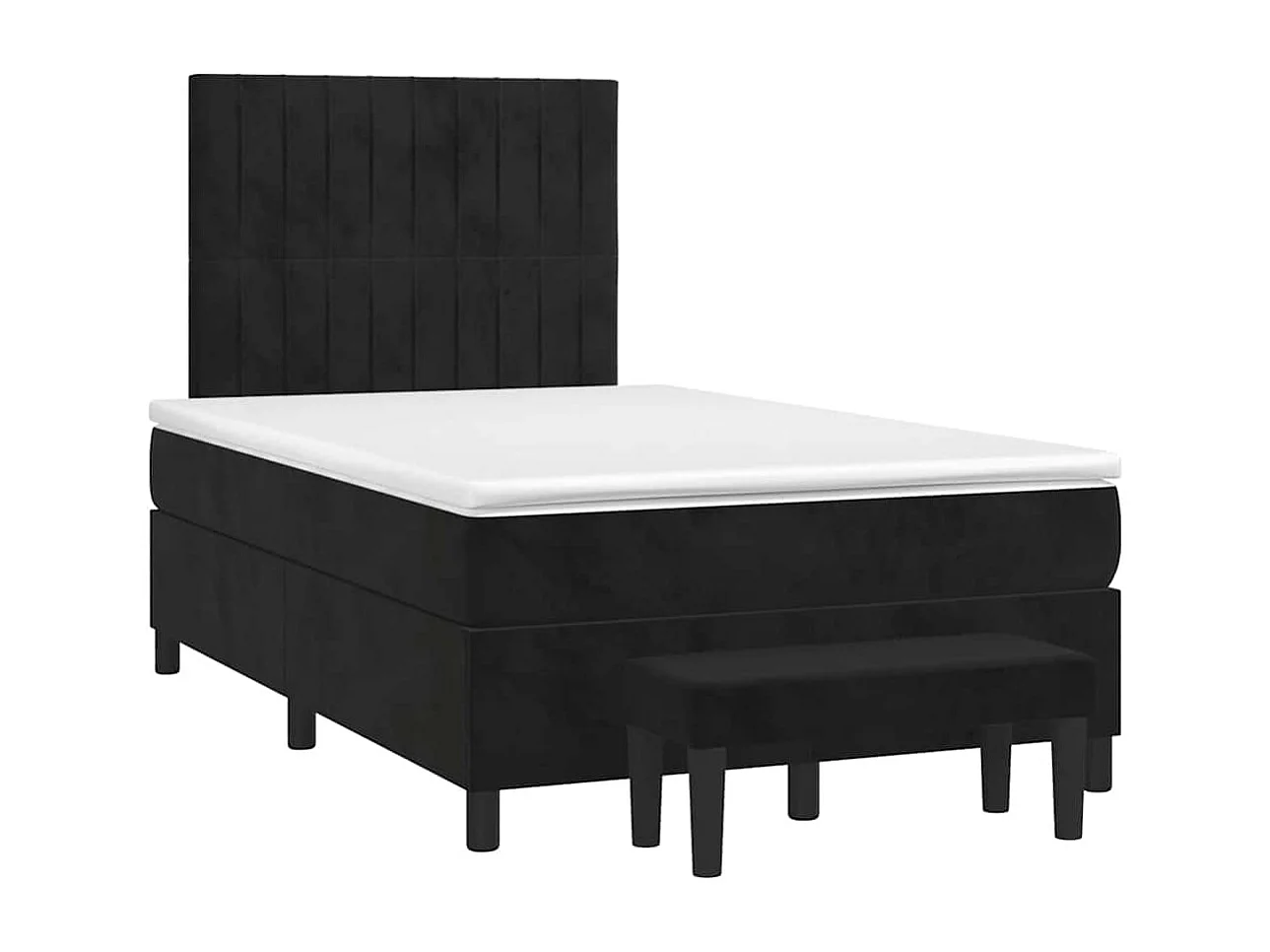 Boxspring met matras fluweel zwart 120x190 cm