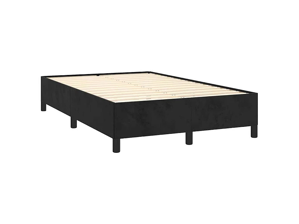 Boxspring met matras fluweel zwart 120x190 cm