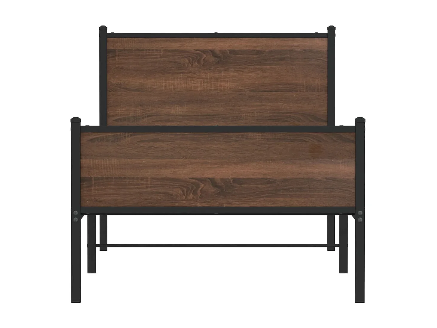 Cadre de lit en métal sans matelas chêne marron 80x200 cm