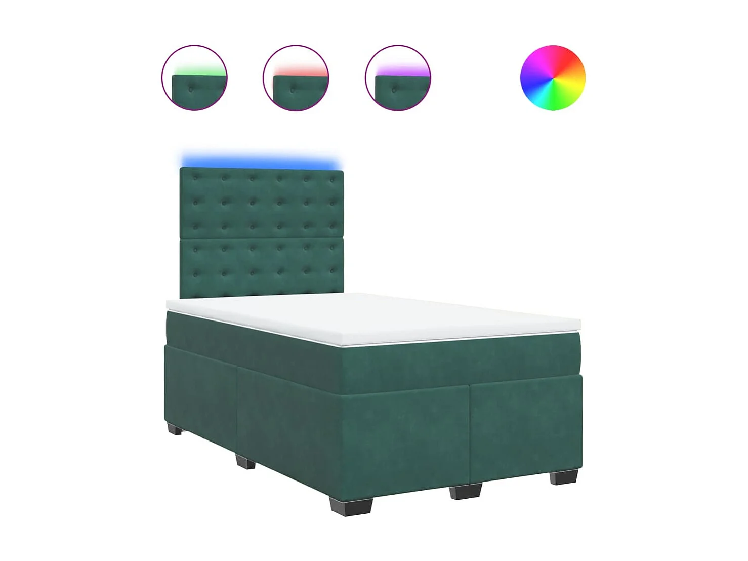 Boxspringbett mit Matratze Dunkelgrün 120x200 cm Samt