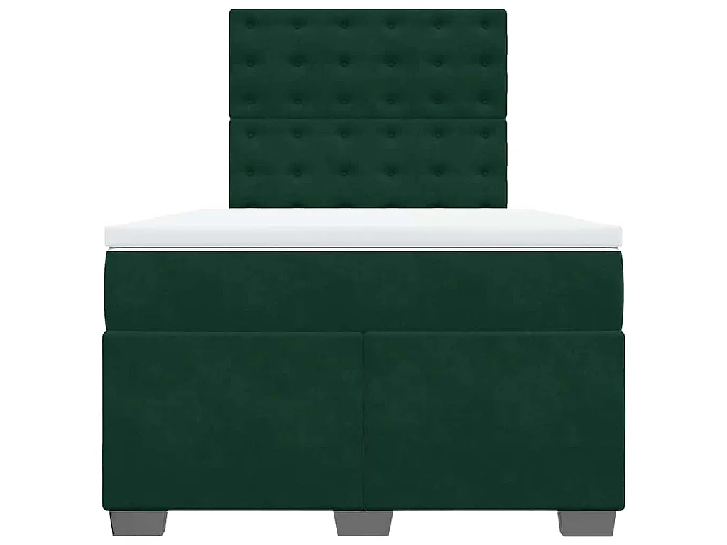 Boxspring met matras fluweel donkergroen 120x200 cm