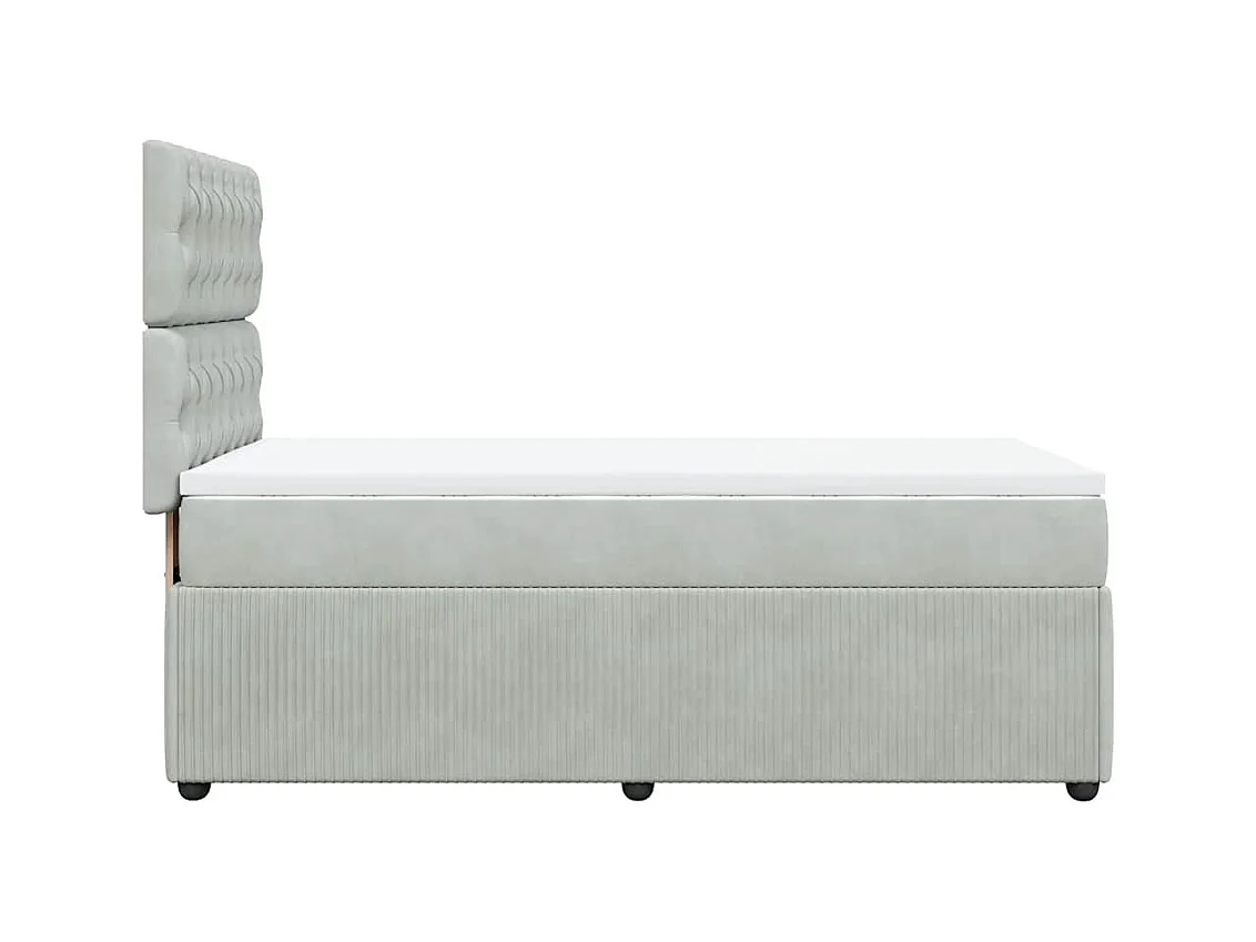 Boxspring met matras fluweel lichtgrijs 90x190 cm