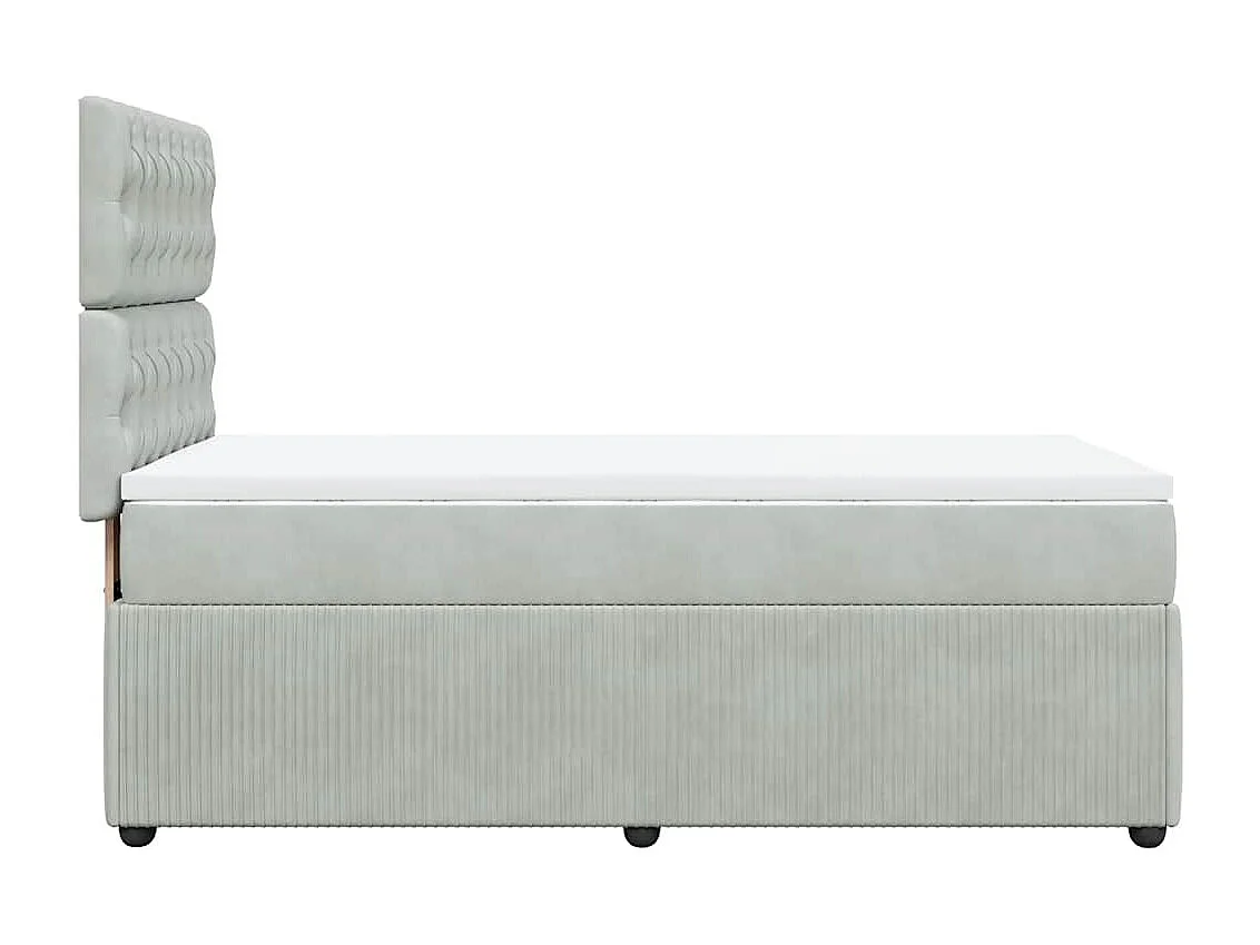Boxspringbett mit Matratze Hellgrau 90x190 cm Samt