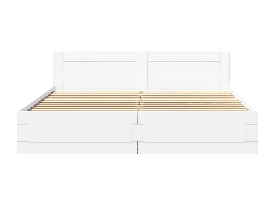 Estrutura de cama c/ cabeceira sem colchão 180x200 cm branco