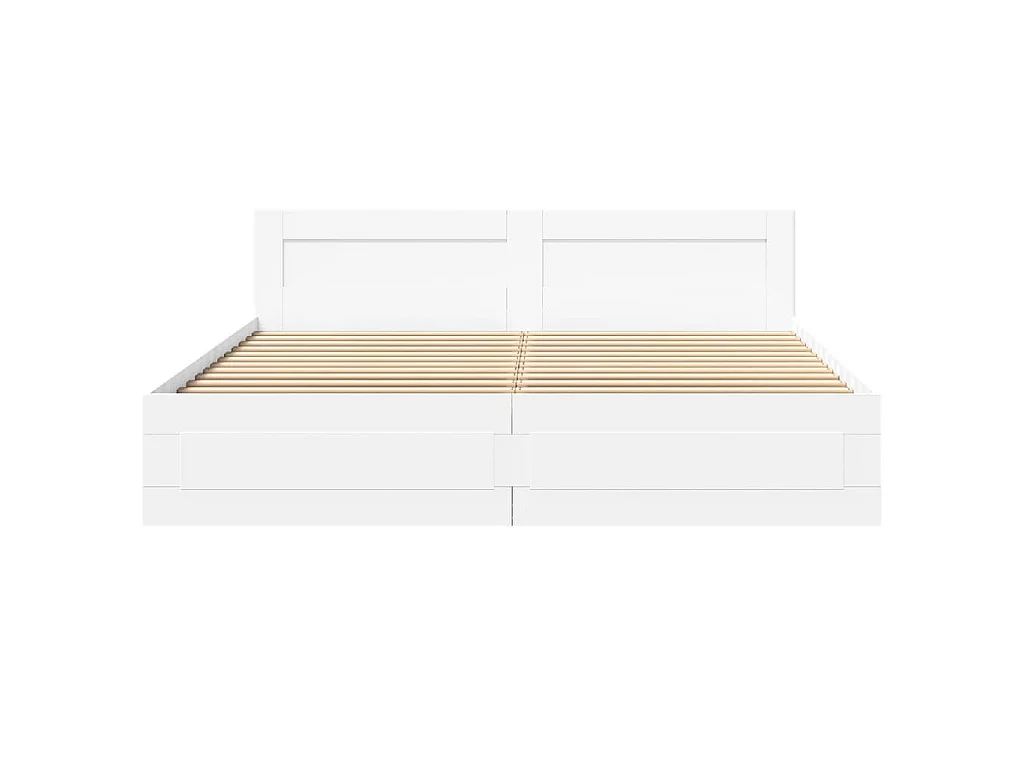 Cadre de lit avec tête de lit sans matelas blanc 180x200 cm
