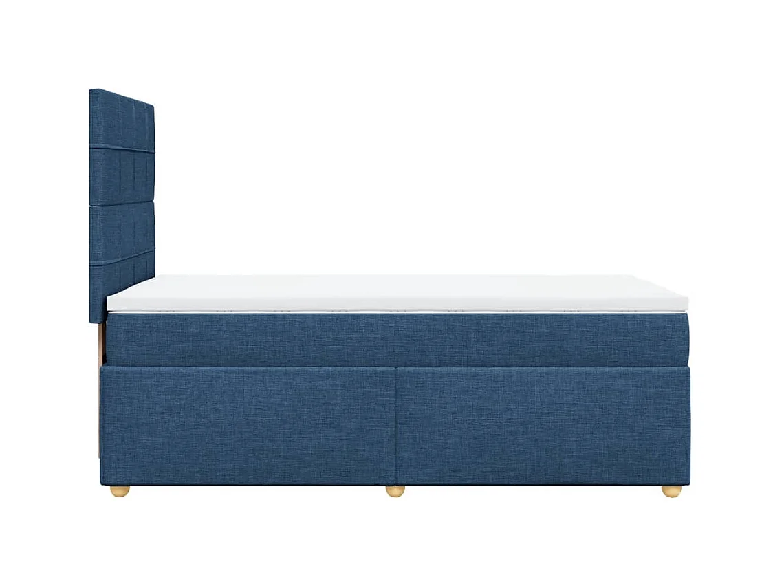 Sommier à lattes de lit avec matelas Bleu 100x200 cm Tissu