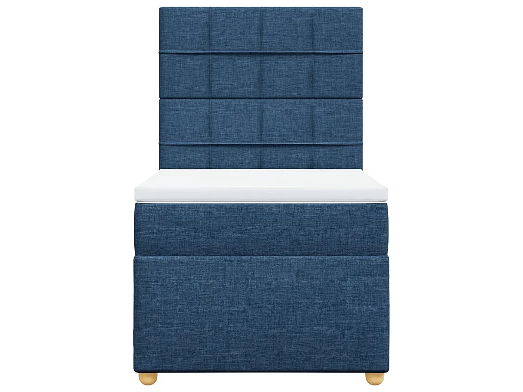 Sommier à lattes de lit avec matelas Bleu 100x200 cm Tissu