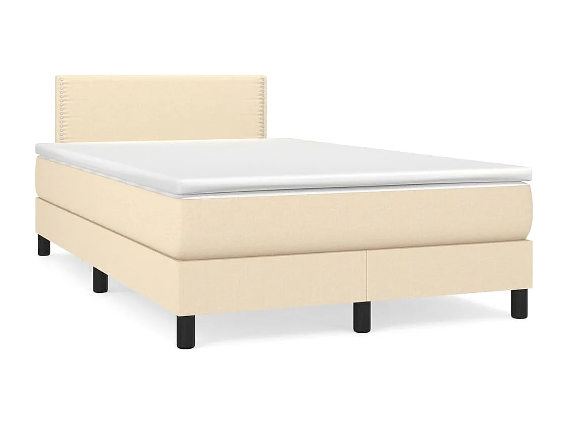 Cama boxspring com colchão 120x190 cm tecido cor creme