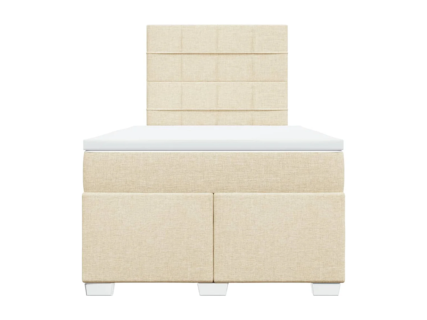 Sommier à lattes de lit avec matelas crème 120x190 cm tissu