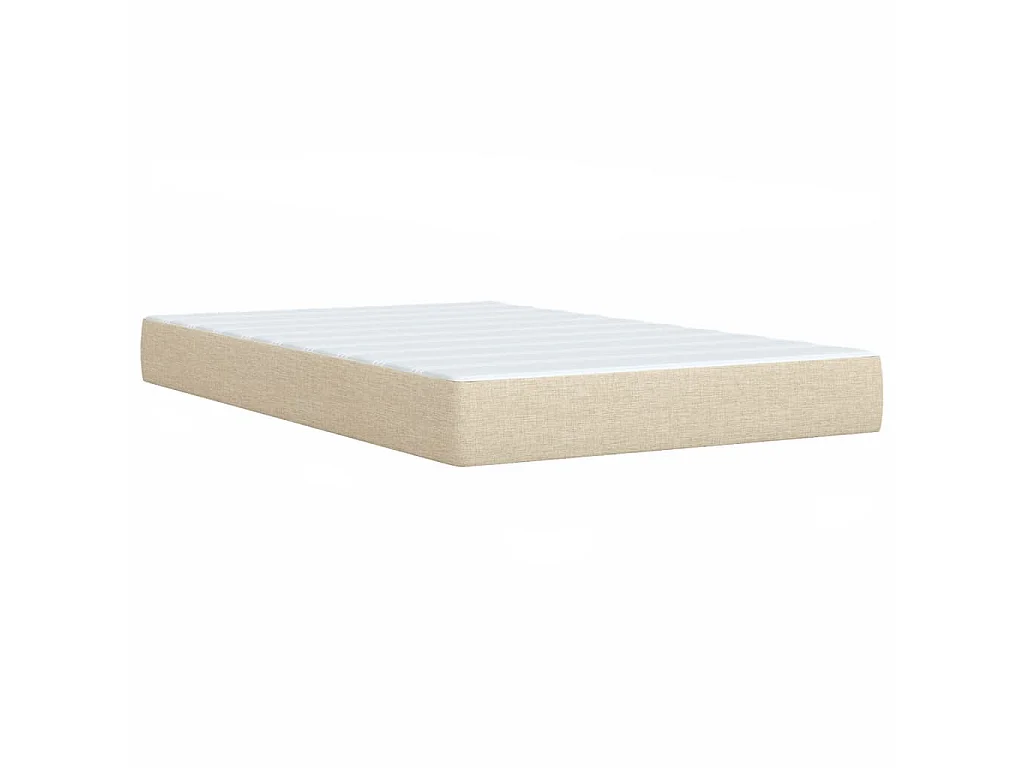 Cama box spring con colchón tela color crema 120x190 cm