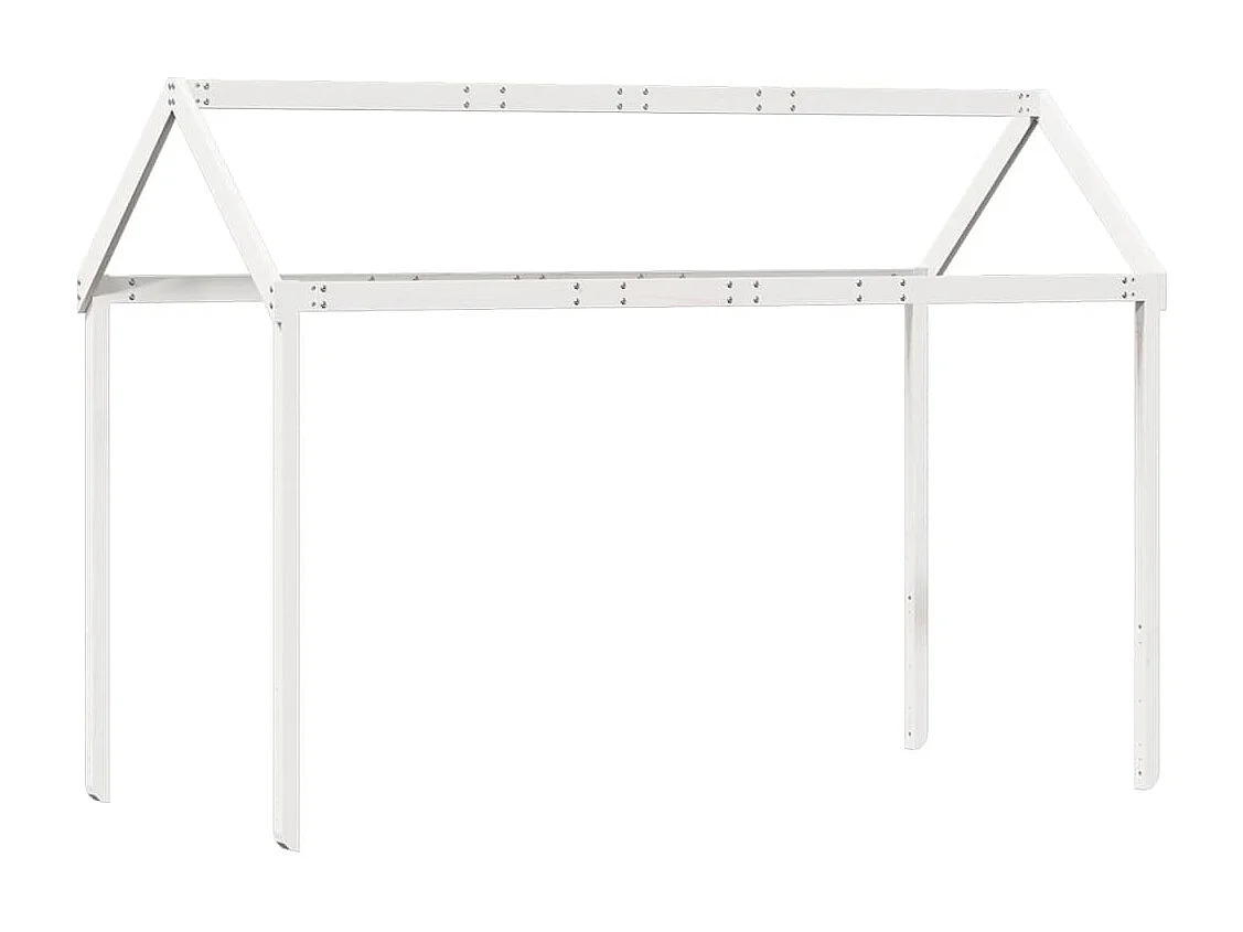 Hochbett mit Dach Weiß 80x200 cm Massivholz Kiefer