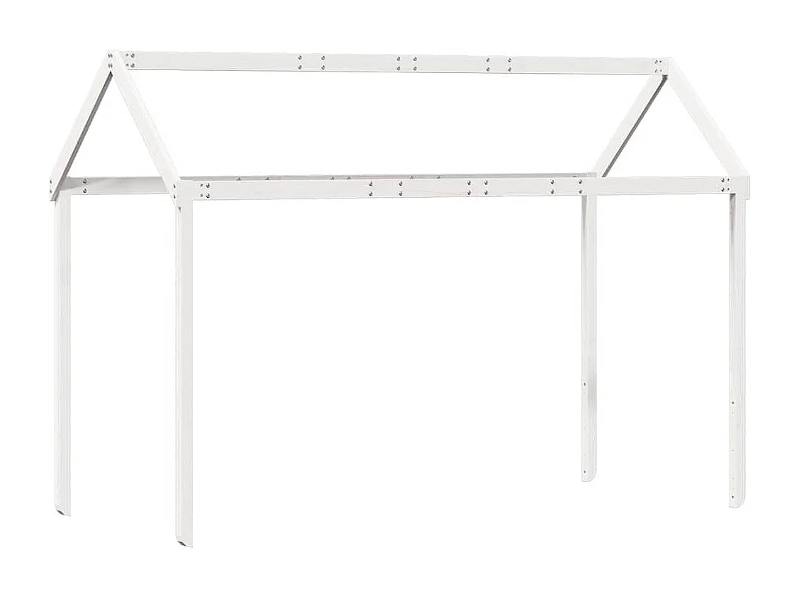 Hochbett mit Dach Weiß 80x200 cm Massivholz Kiefer