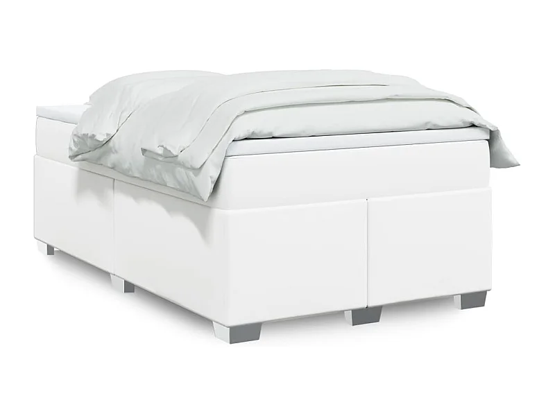 Boxspring met matras kunstleer wit 120x190 cm