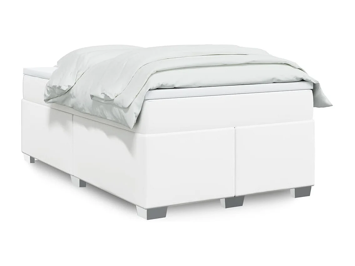 Boxspring met matras kunstleer wit 120x190 cm