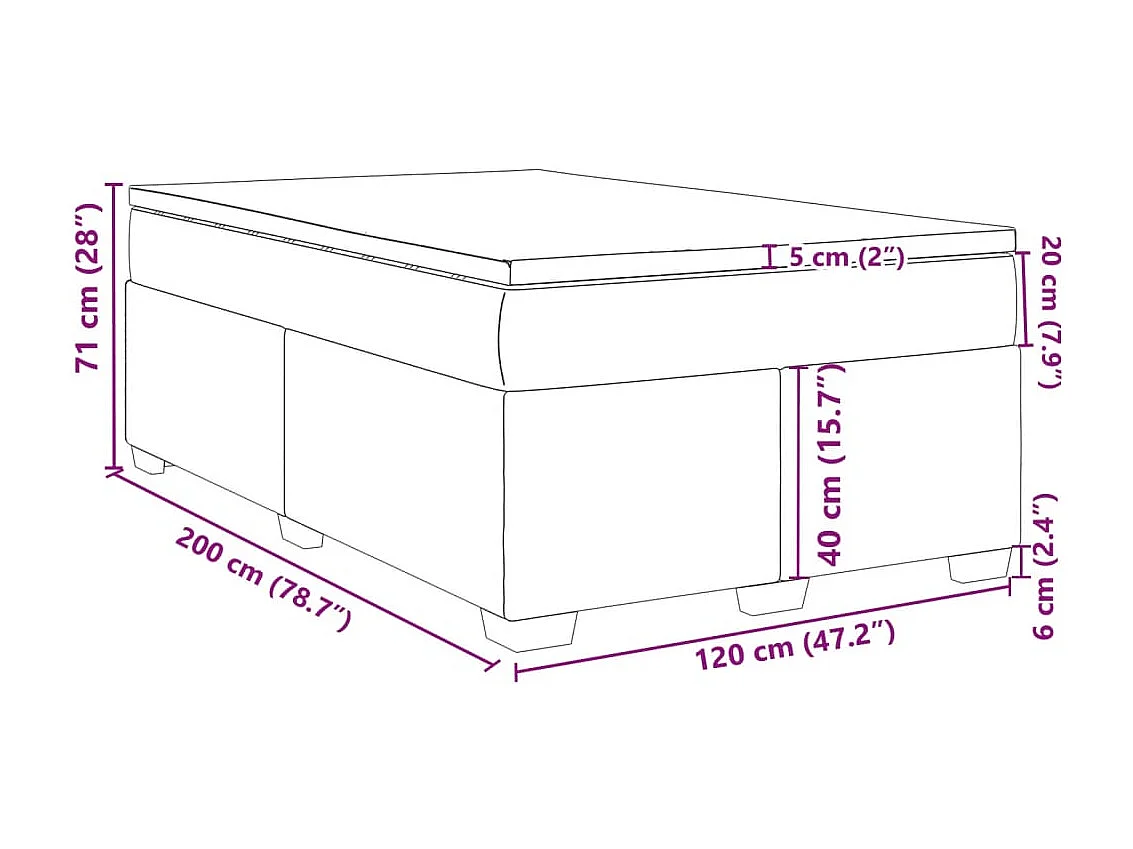 Boxspring met matras kunstleer wit 120x190 cm