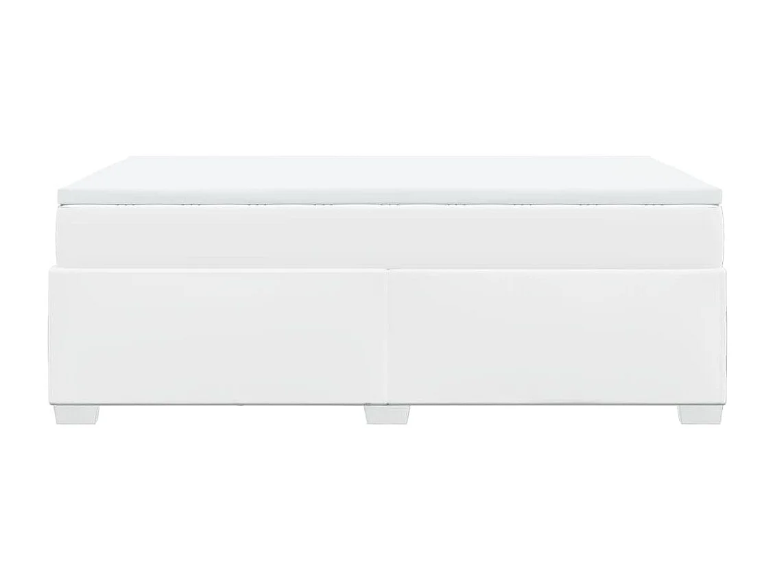 Boxspring met matras kunstleer wit 120x190 cm