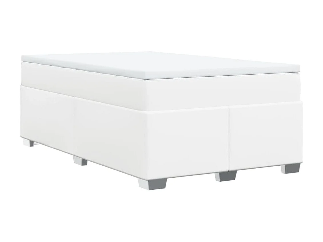Boxspring met matras kunstleer wit 120x190 cm