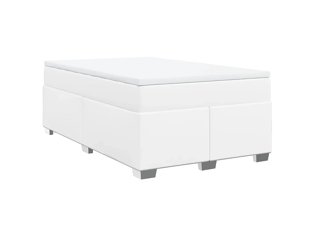 Boxspring met matras kunstleer wit 120x190 cm