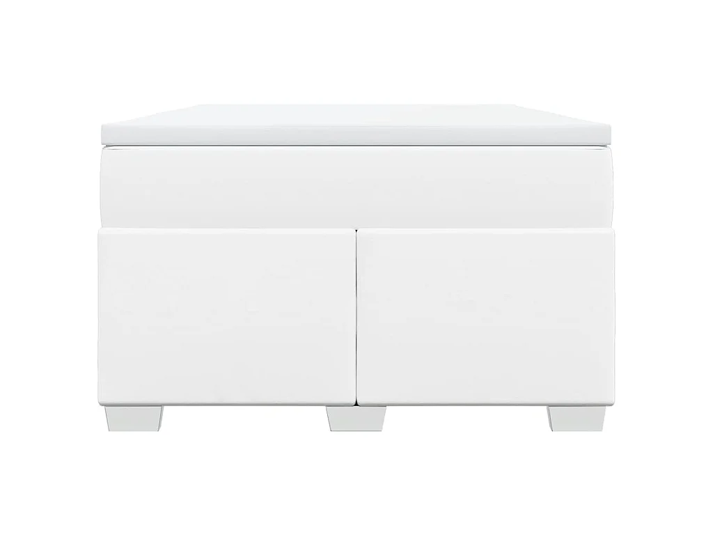 Boxspring met matras kunstleer wit 120x190 cm