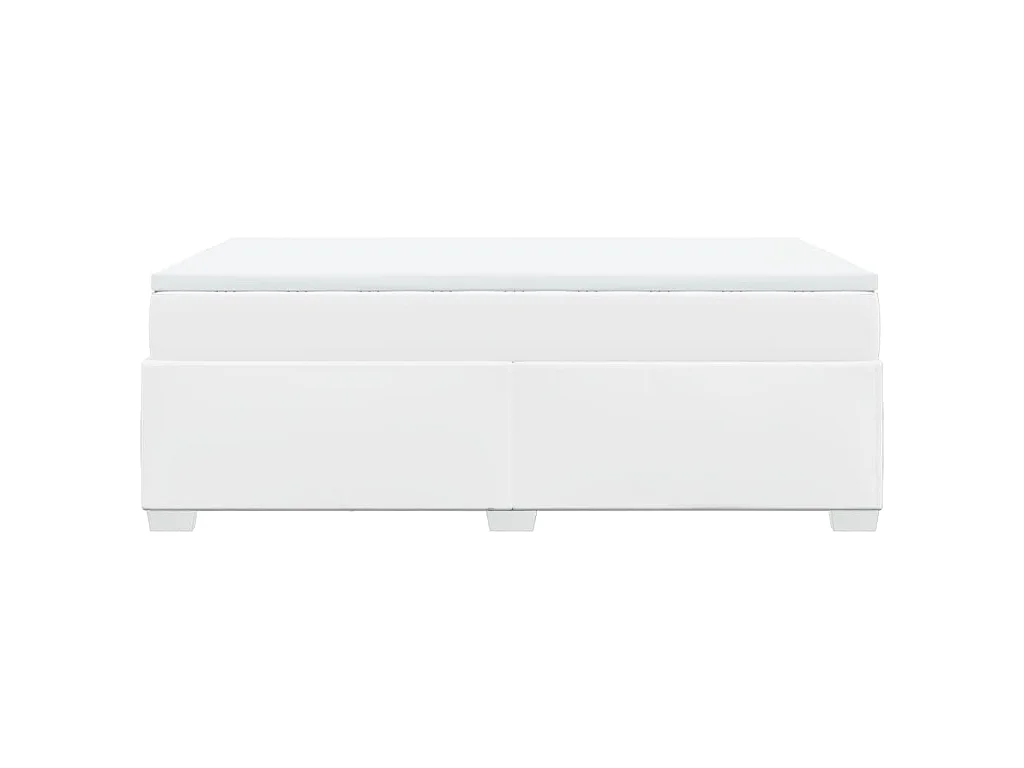 Boxspring met matras kunstleer wit 120x190 cm