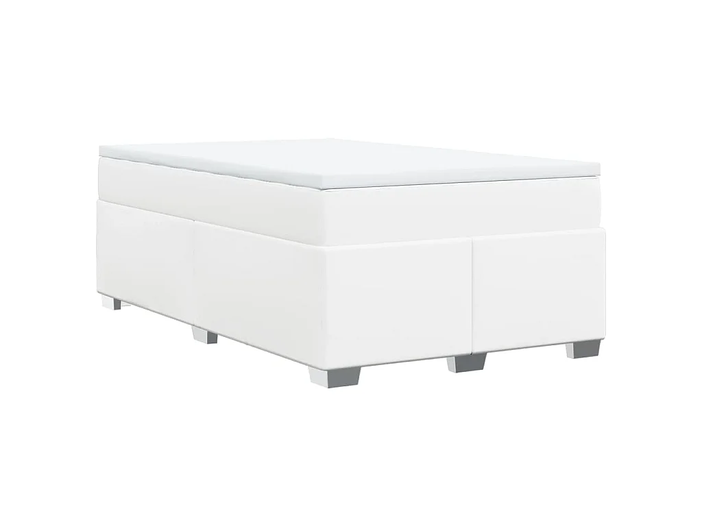 Boxspring met matras kunstleer wit 120x190 cm