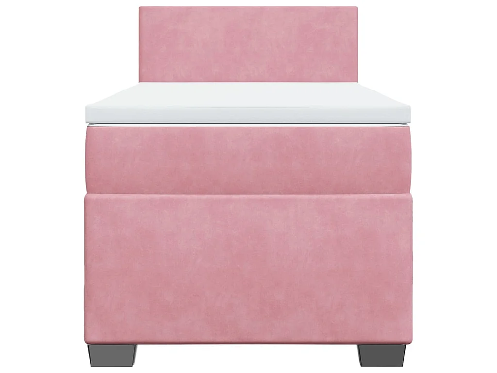 Boxspring met matras fluweel roze 80x200 cm