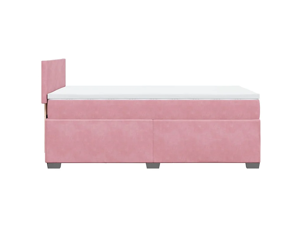 Boxspring met matras fluweel roze 80x200 cm
