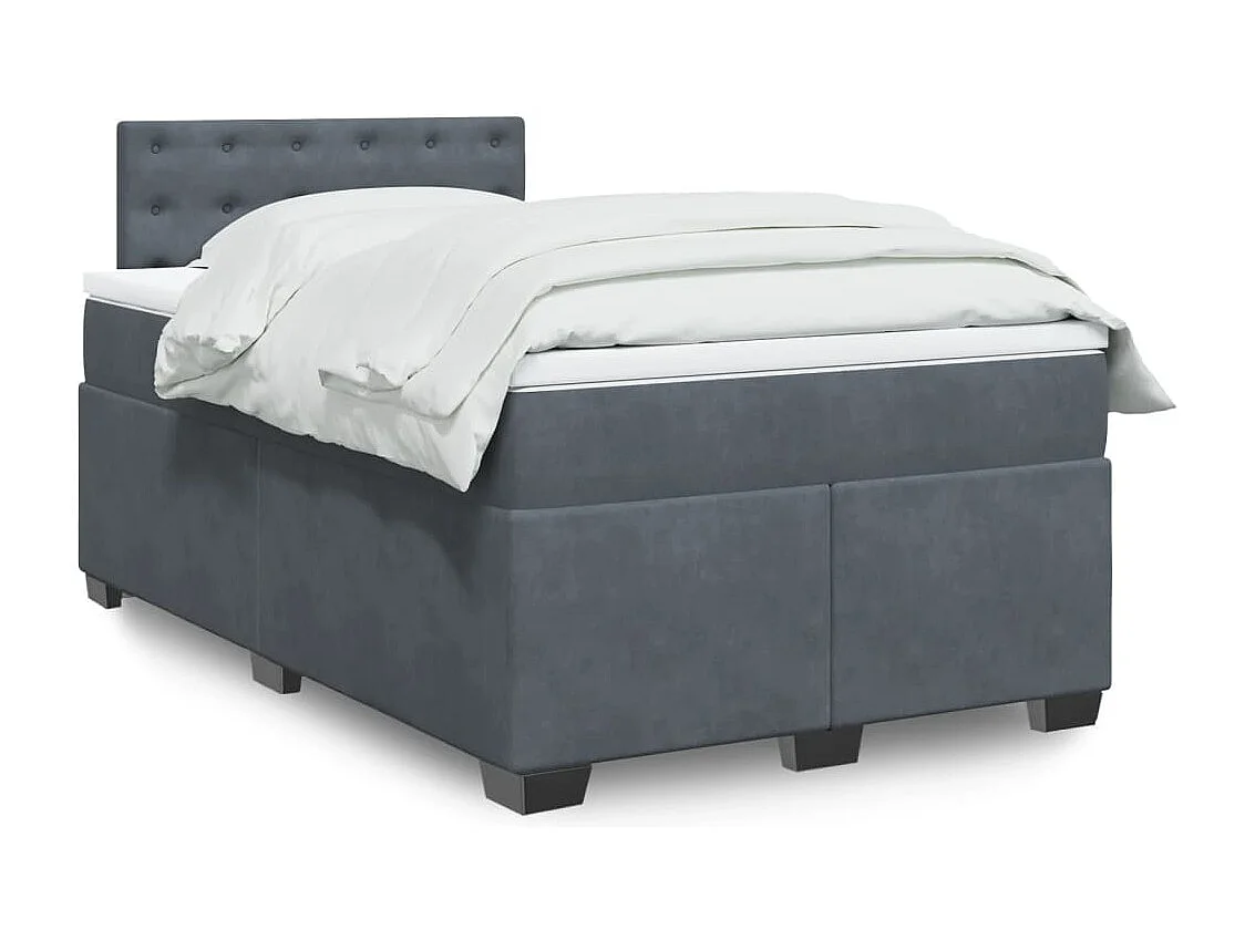 Boxspringbett mit Matratze Dunkelgrau 120x200 cm Samt