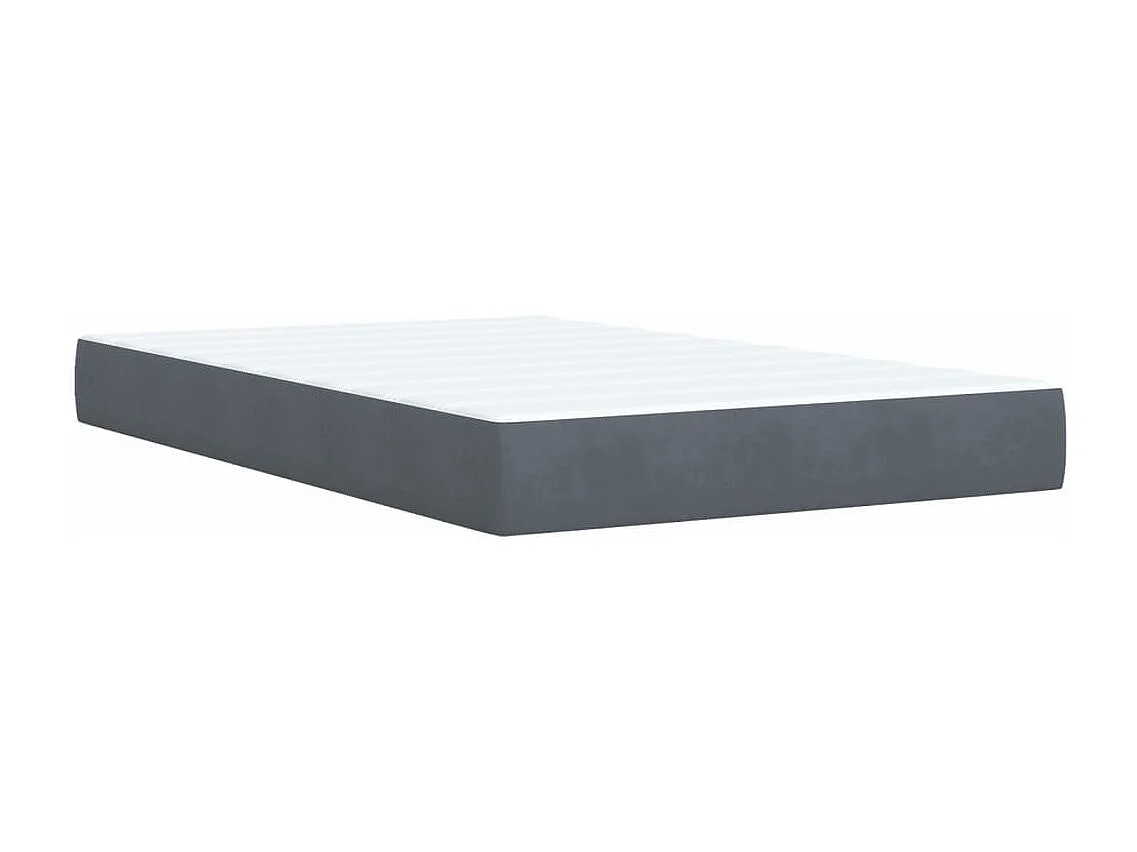 Cama box spring con colchón terciopelo gris oscuro 120x200 cm