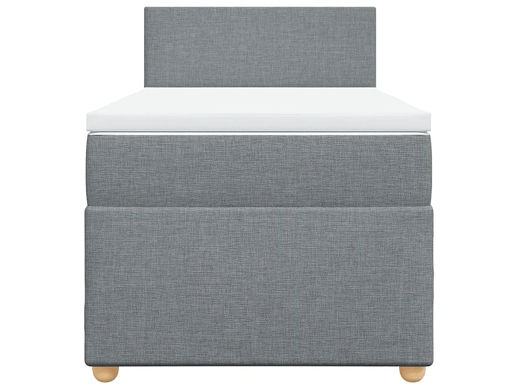 Boxspringbett mit Matratze Hellgrau 90x190 cm Stoff