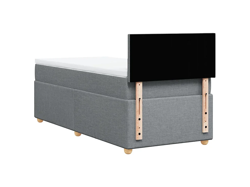 Boxspringbett mit Matratze Hellgrau 90x190 cm Stoff