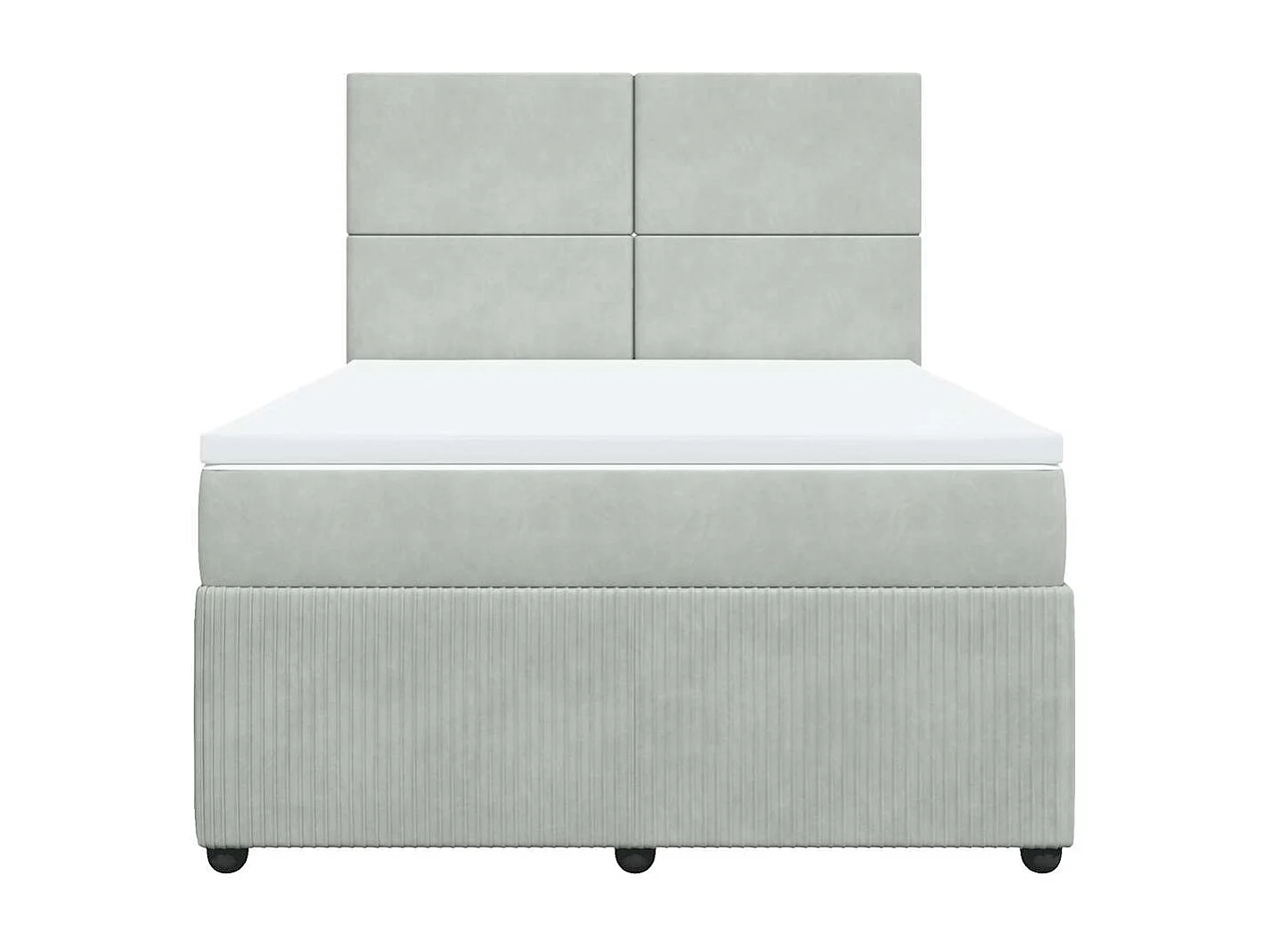 Cama com molas/colchão 140x190 cm veludo cinzento-claro