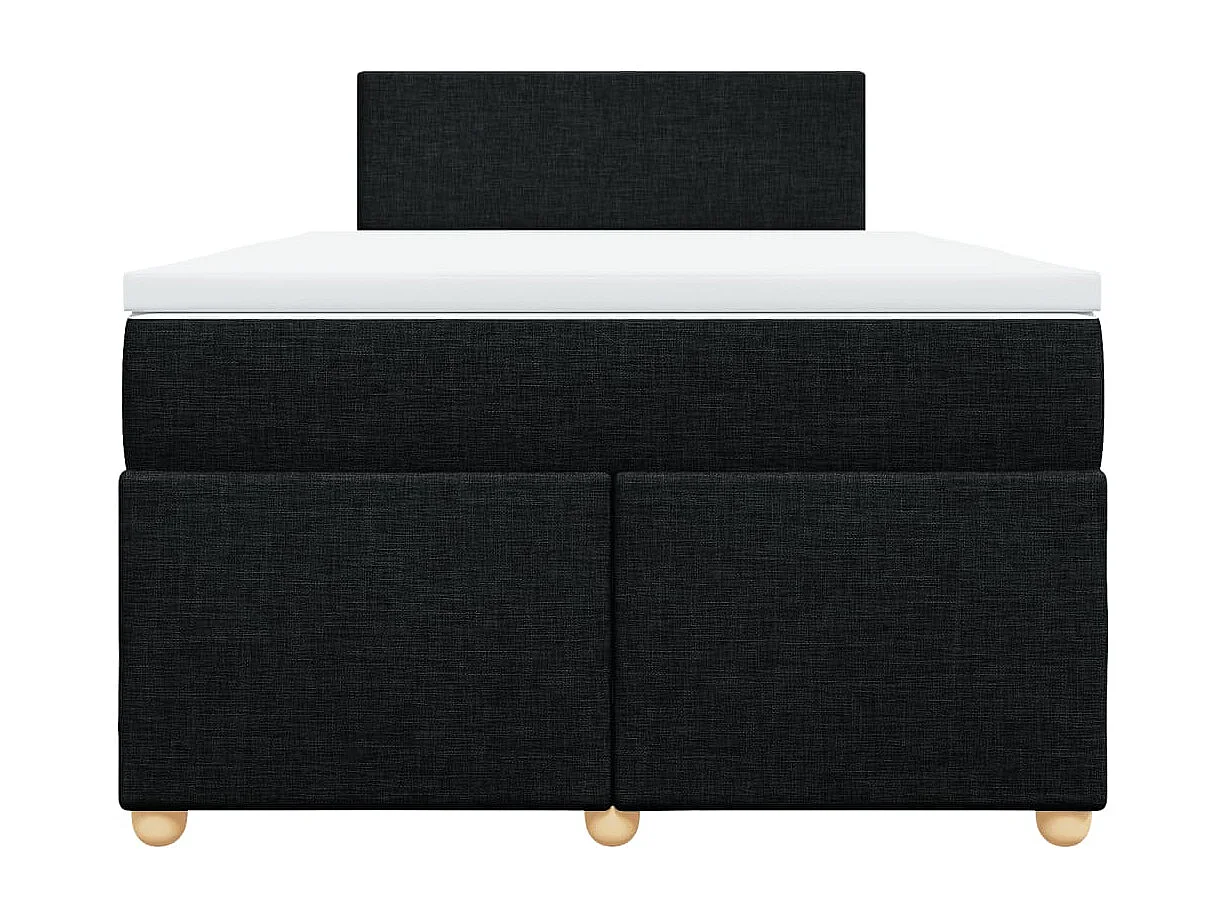 Giroletto a Molle con Materasso Nero 120x200 cm in Tessuto