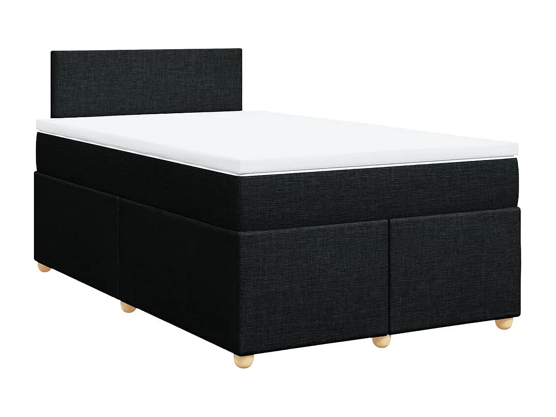 Sommier à lattes de lit avec matelas Noir 120x200 cm Tissu
