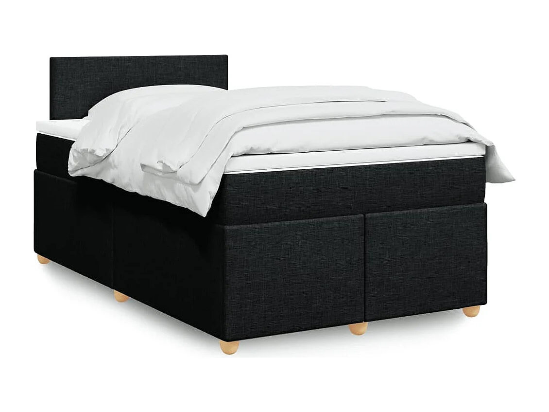 Sommier à lattes de lit avec matelas Noir 120x200 cm Tissu