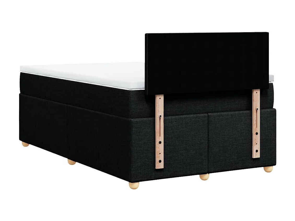 Sommier à lattes de lit avec matelas Noir 120x200 cm Tissu