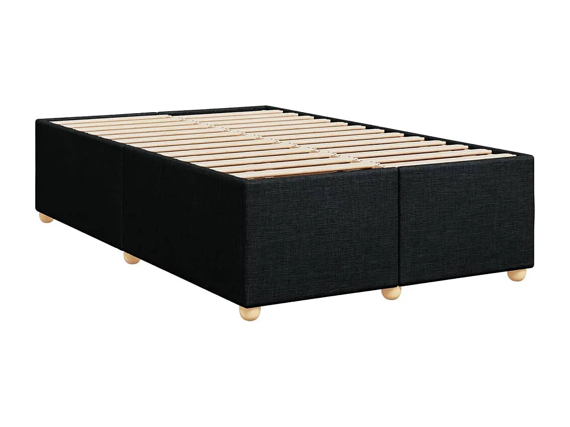 Sommier à lattes de lit avec matelas Noir 120x200 cm Tissu