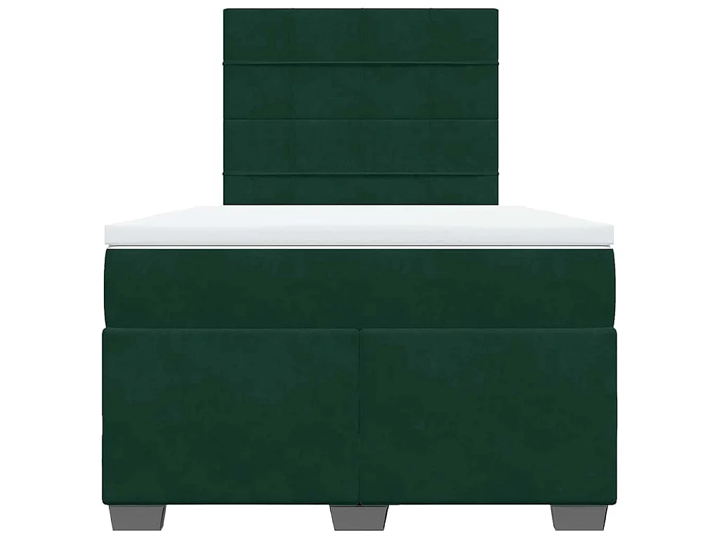 Boxspring met matras fluweel donkergroen 120x190 cm