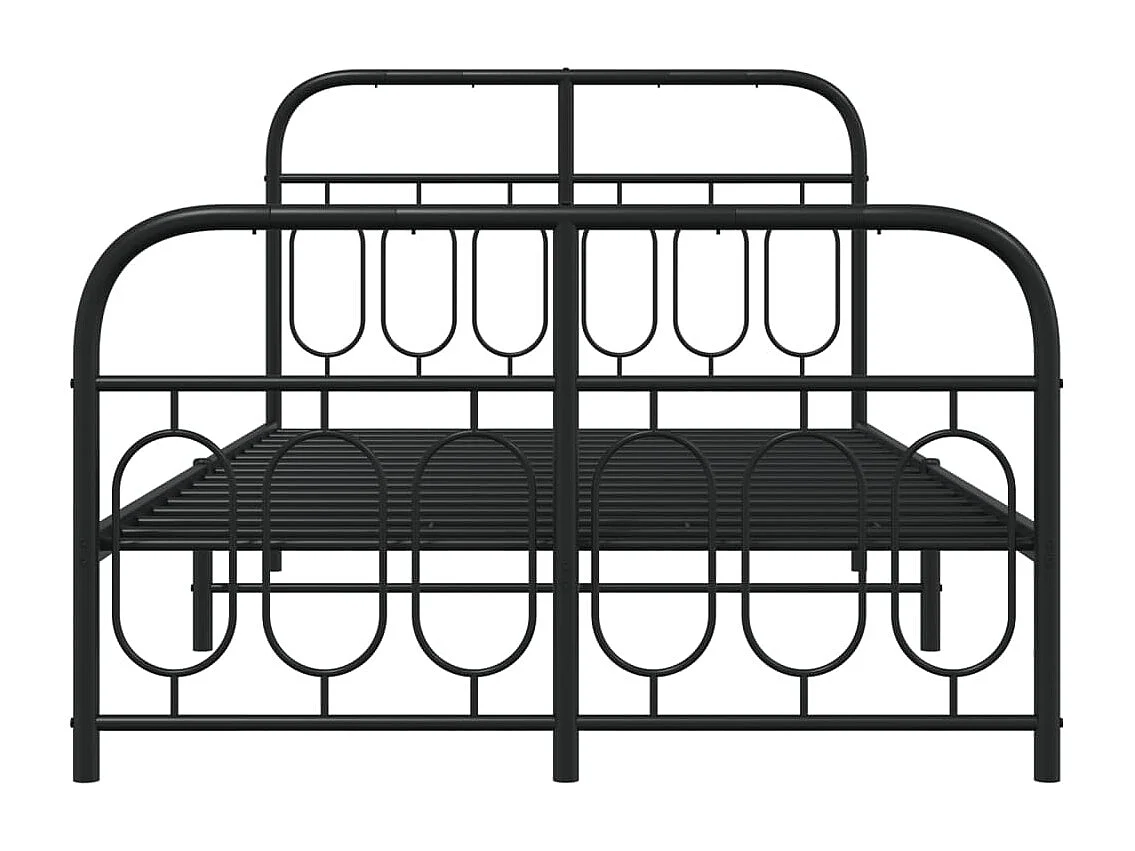 Giroletto con Testiera e Pediera Metallo Nero 120x190 cm