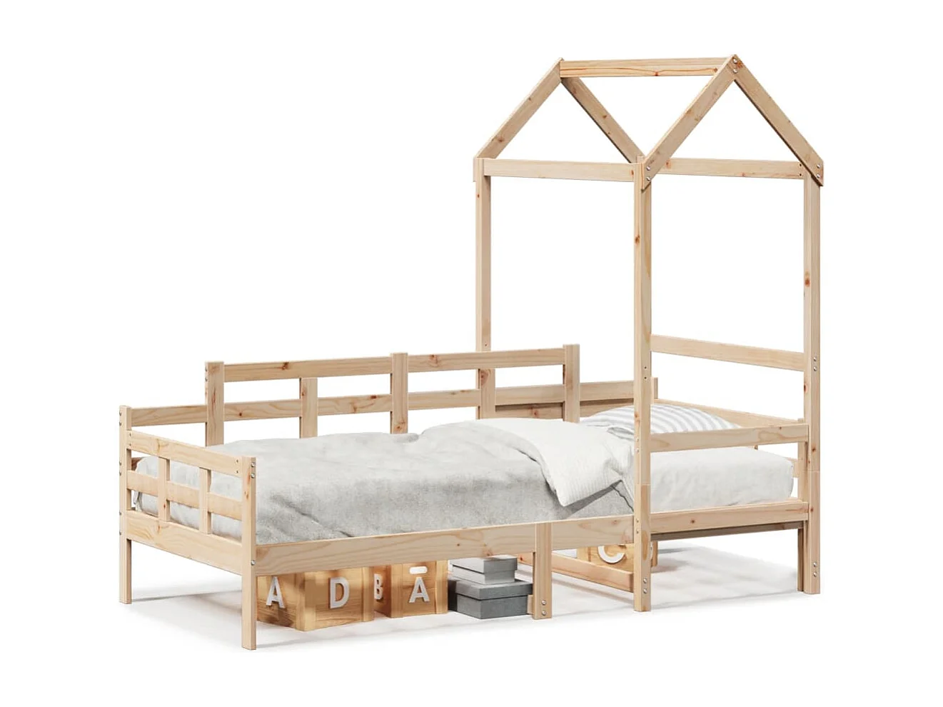 Lit de jour avec toit sans matelas 80x200 cm bois massif