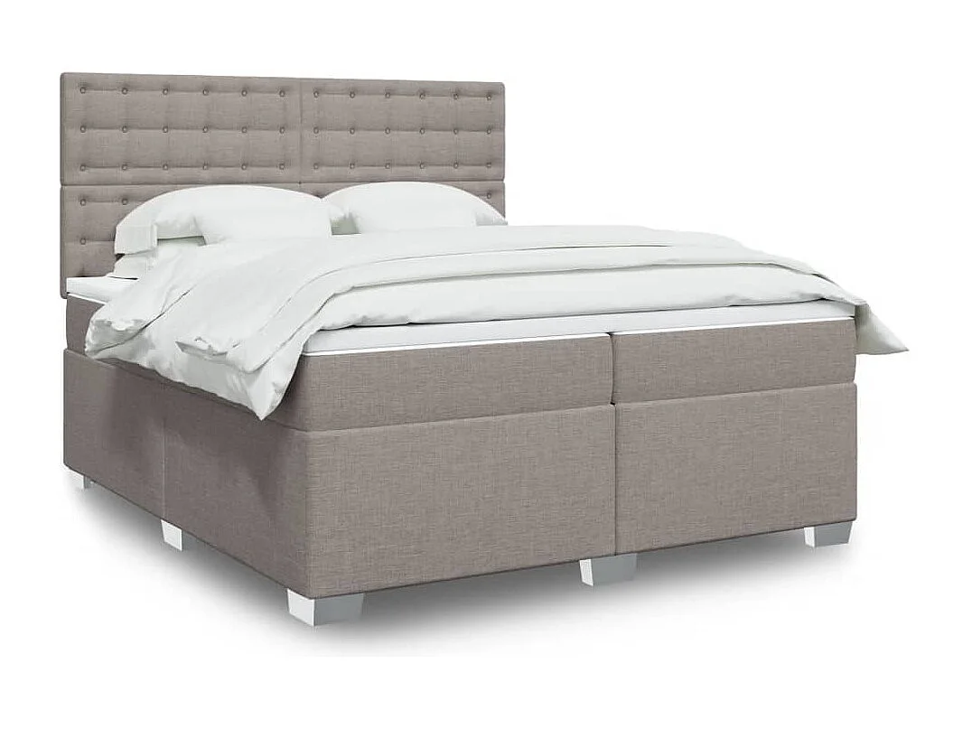 Giroletto a Molle con Materasso Tortora 200x200 cm in Tessuto